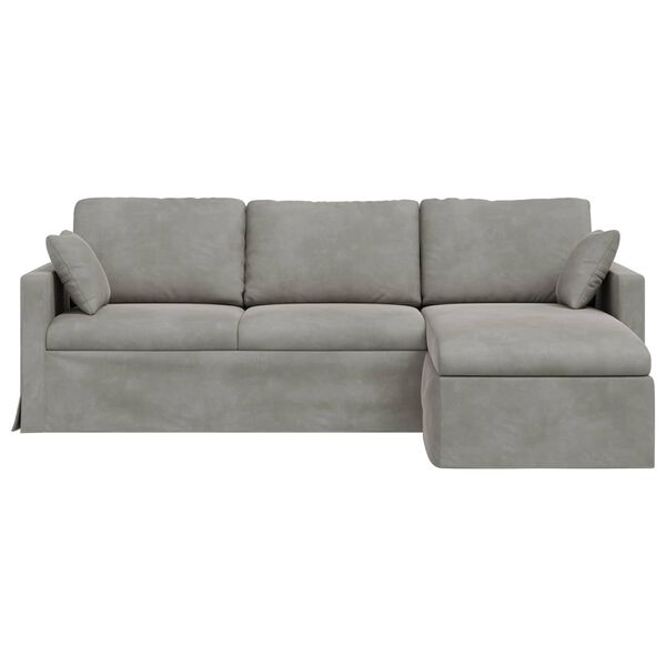 vidaXL Sofa &Scaron;viesiai pilka 198 x 134 x 80 cm Aksomas