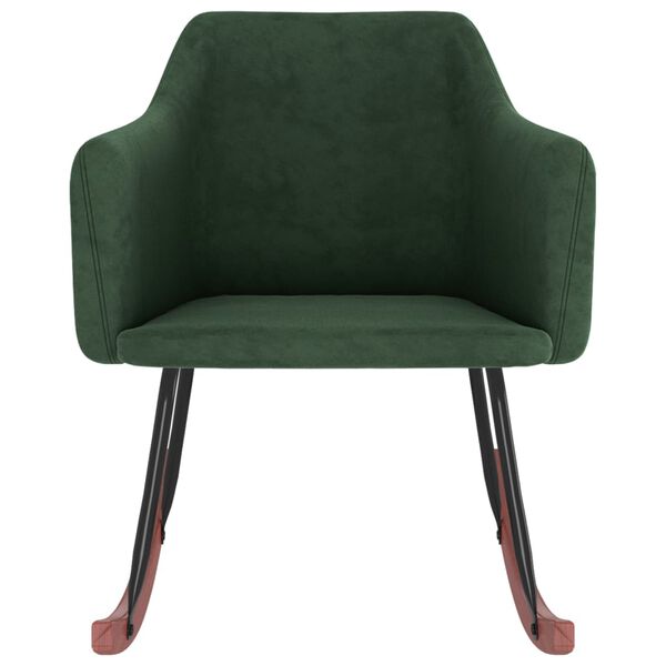 vidaXL Supama kėdė, tamsiai žalios spalvos, aksomas