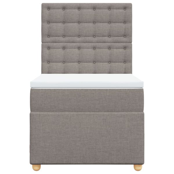 vidaXL Lova su spyruoklėmis ir čiužiniu, taupe, 100x200cm, audinys