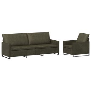 vidaXL Sofos komplektas 2 pcs Armijos Žalia Dirbtinė zom&scaron;a