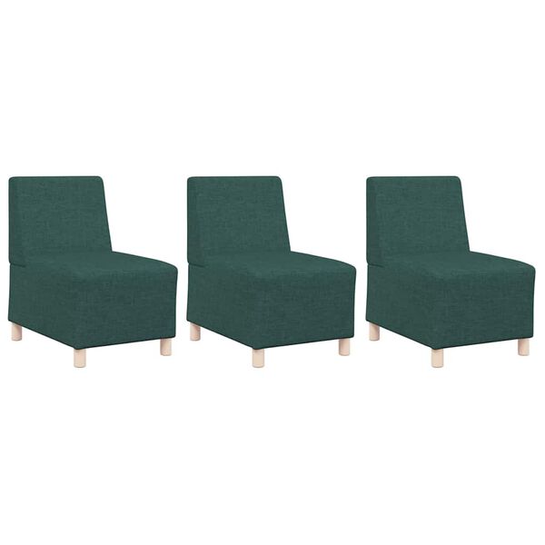 vidaXL Modulinis sofa vienetas be rankų 3 pcs Tamsiai žalia