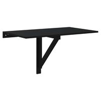 vidaXL Sulankstomas sieninis staliukas, juodas, 100x60x56cm, mediena