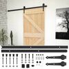 vidaXL Slankios durys Natūrali ir juoda 100 x 210 cm