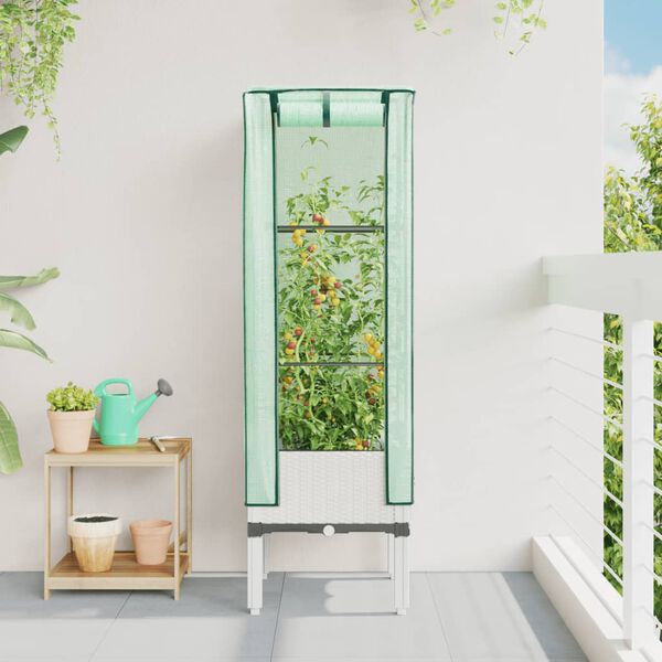 vidaXL Pakelta lysvė su &scaron;iltnamio dangčiu, 40x40x140cm