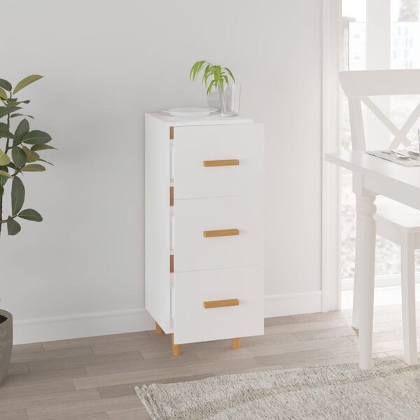 vidaXL Šoninė spintelė, baltos spalvos, 34,5x34x90cm, apdirbta mediena