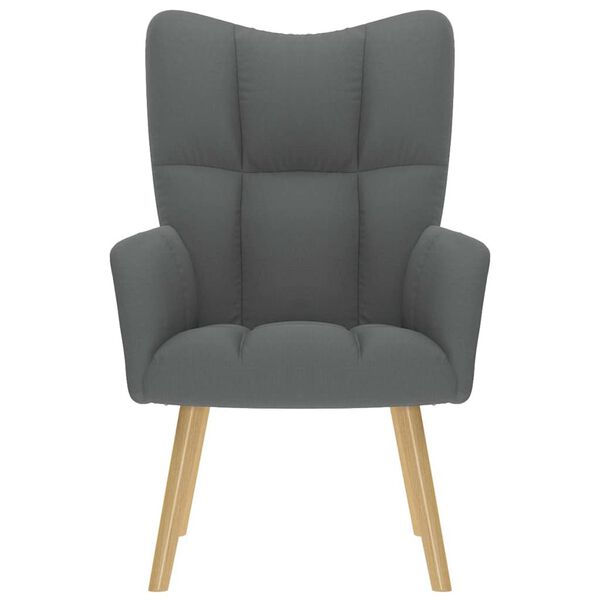 vidaXL Poilsio kėdė, tamsiai pilkos spalvos, audinys