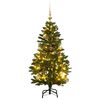 vidaXL Kalėdų eglutė su &scaron;arnyrinėmis &scaron;akomis/LED/žaisliukais, 120cm