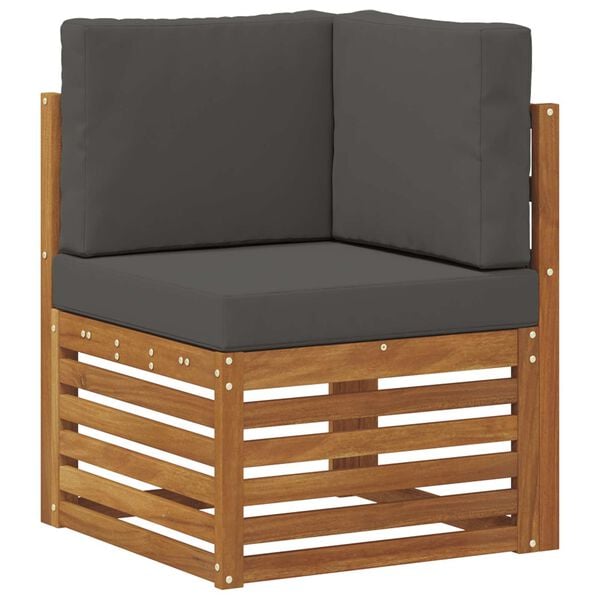 vidaXL Sekcijos sofų komplektas 7 pcs Natūralus ir antracitas