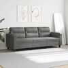 vidaXL Trivietė sofa, tamsiai pilka, 180cm, mikropluo&scaron;to audinys