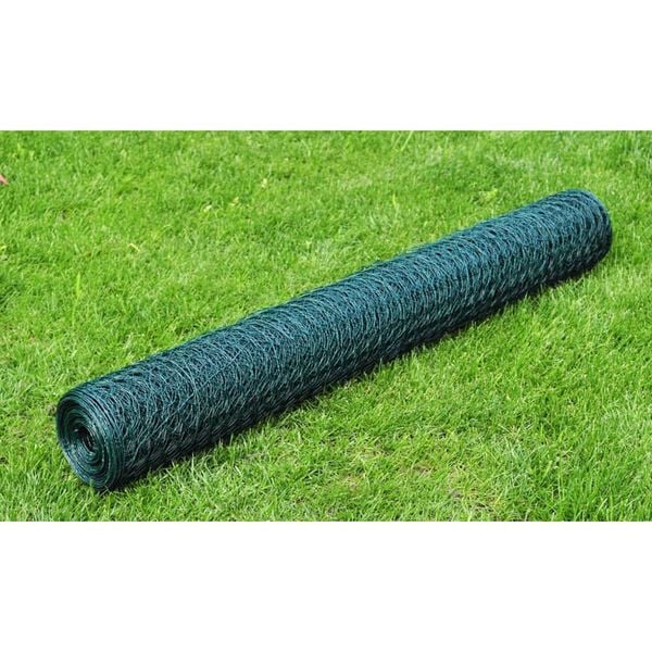 vidaXL Vielos tinklas, žalias, 25x0,75m, dengtas PVC danga