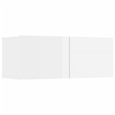 vidaXL TV spintelių komplektas, 6 dalių, baltas, mediena, blizgus