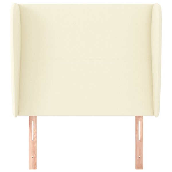 vidaXL Galvūgalis su auselėmis, kreminis, 93x23x118/128cm, netikra oda