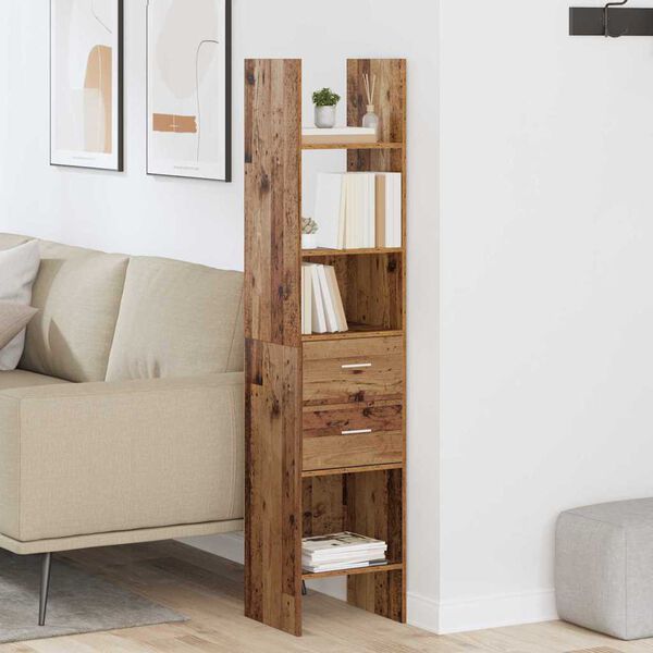 vidaXL Knygų spinta Sena mediena 40 x 35 x 180 cm Apdirbta mediena