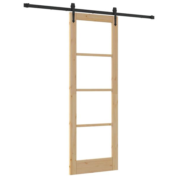 vidaXL Slankios durys Natūrali ir juoda 73,5 x 211 cm