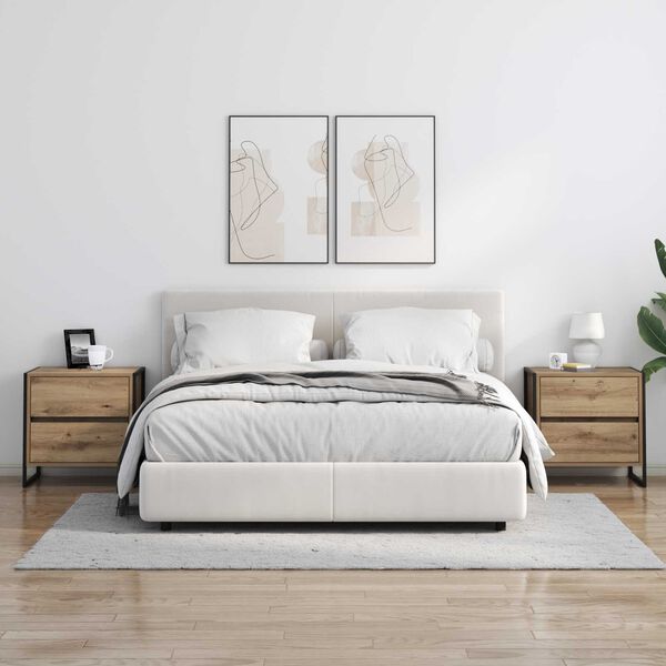 vidaXL Naktinis staliukas su stalčių Meistrų ąžuolas 50 x 39.5 x 50 cm