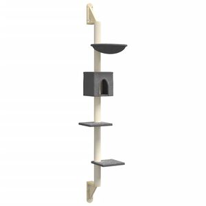 vidaXL Draskyklė katėms su draskymo stovu, tamsiai pilka, 187cm