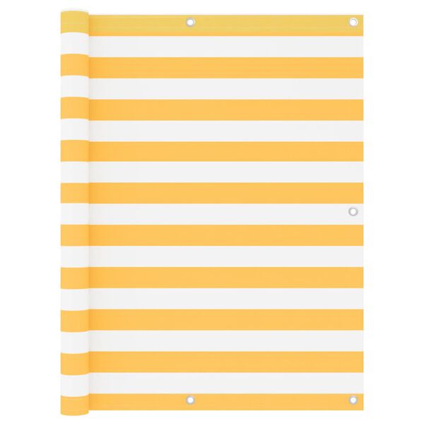 vidaXL Balkono pertvara, balta ir geltona, 120x500cm, oksfordo audinys