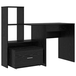 vidaXL Stalas Juodas ąžuolas Apdirbta mediena 131,5 x 50 x 106,5 cm