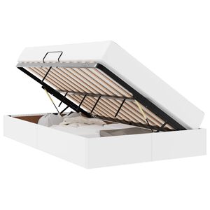 vidaXL Lova su daiktų laikymo vieta ir čiužiniu Balta 120 x 190 cm