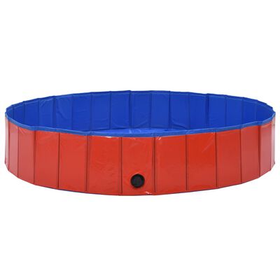vidaXL Sulankstomas baseinas šunims, raudonos spalvos, 160x30cm, PVC