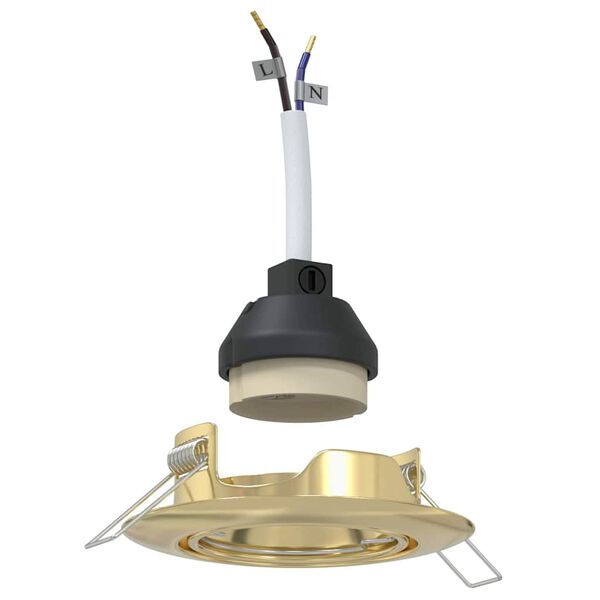 vidaXL Prožektorius 12 pcs Auksinė 9 x 9 x 2.5 cm metalas