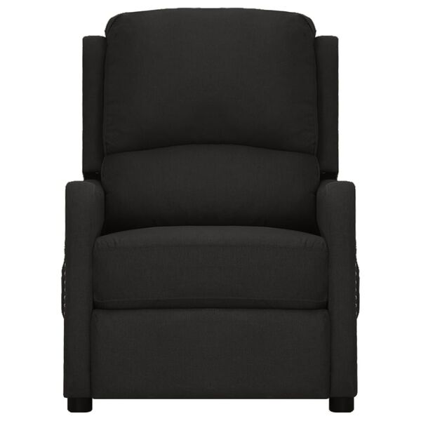 vidaXL Atsistojantis masažinis krėslas, juodos spalvos, audinys