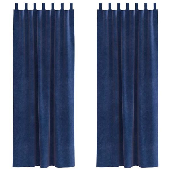 vidaXL Užtemdymo užuolaidos 2 pcs Tamsiai mėlyna 140 x 260 cm Aksomas