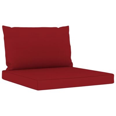 vidaXL Trivietė sodo sofa su raudonojo vyno spalvos pagalvėlėmis