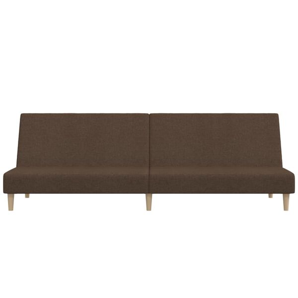 vidaXL Dvivietė sofa-lova, rudos spalvos, audinys