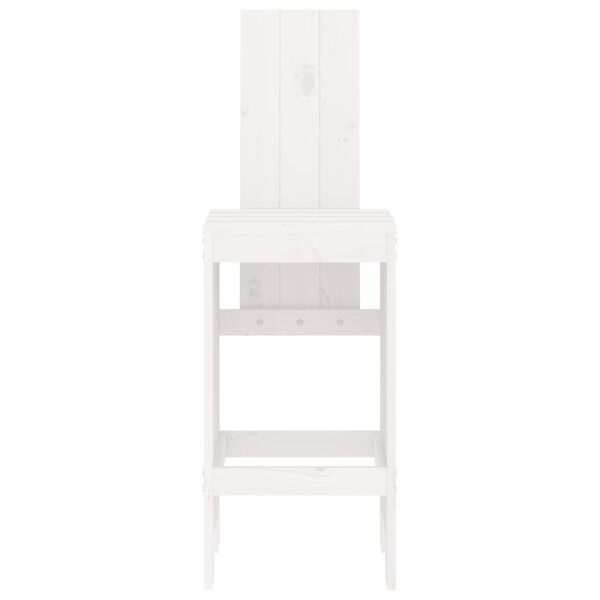 vidaXL Baro taburetės, 2vnt., baltos, 40x42x120cm, pušies masyvas