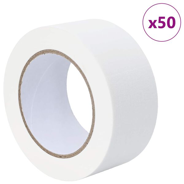 vidaXL Dažytojo maskavimo juostos 50 pcs Balta 50mm x 50m Popierius