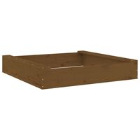 vidaXL Smėlio dėžė su sėdynėmis, medaus, pušies masyvas, kvadratinė