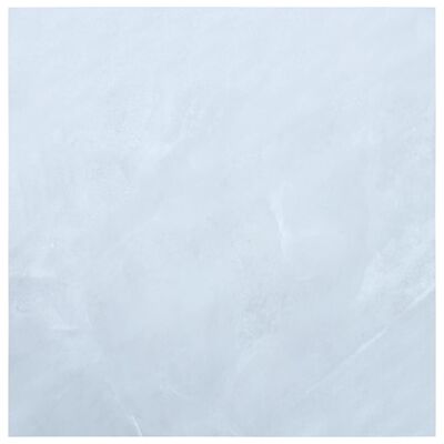 vidaXL Grindų plokštės, baltos, 5,11m², PVC, prilipdomos, marmurinės