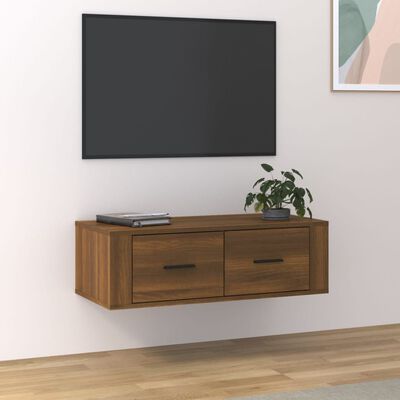 vidaXL Pakabinama TV spintelė, ruda ąžuolo, 80x36x25cm, mediena