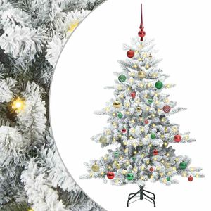 vidaXL Dirbtinė Sulankstoma Kalėdų Eglutė Balta 150 cm PVC ir Plienas