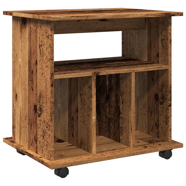 vidaXL Spintelė su ratukais, medienos, 60x45x60cm, apdirbta mediena