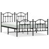 vidaXL Lovos rėmas su galvūgaliu/kojūgaliu, juodas, 135x190cm, metalas