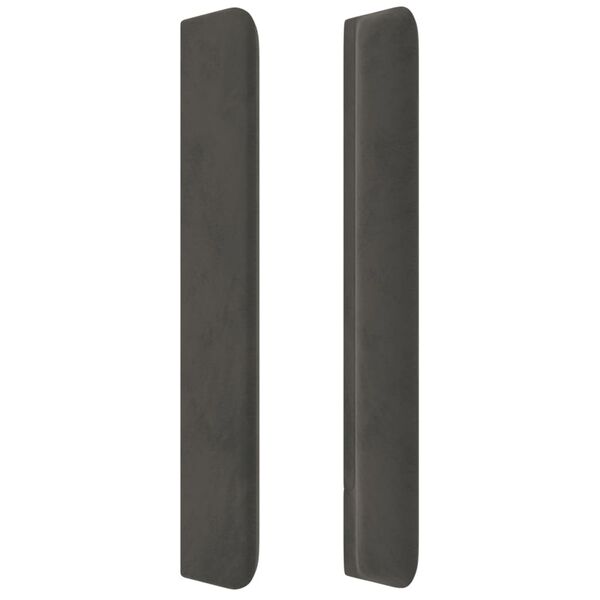 vidaXL Galvūgalis su auselėmis,tamsiai pilkos,203x16x118/128cm,aksomas