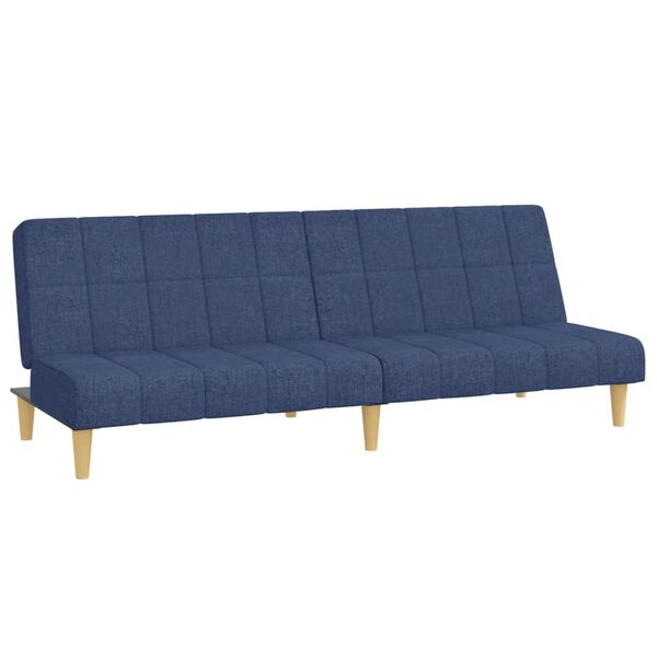 vidaXL Dvivietė sofa-lova, mėlynos spalvos, audinys