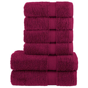 vidaXL Rank&scaron;luosčių rinkinys SOLUND, 6vnt., tamsiai raudoni, 600g/m&sup2;