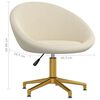 vidaXL Valgomojo kėdės, 4vnt., kreminės spalvos, aksomas