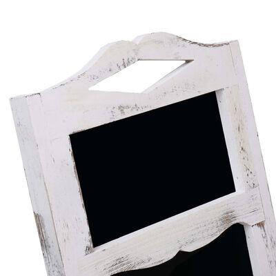 vidaXL Kreidinė lenta su stovu, baltos spalvos, 33x39x75cm, mediena