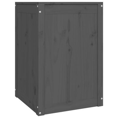 vidaXL Skalbinių dėžė, pilka, 44x44x66cm, pušies medienos masyvas