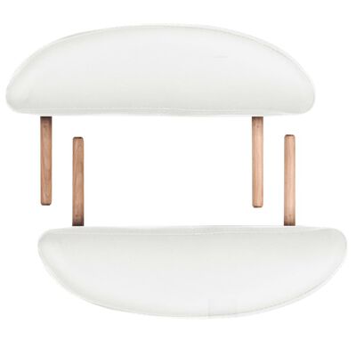 vidaXL Sulankstomas masažo stalas, baltas, 4cm storio, su 2 atramomis
