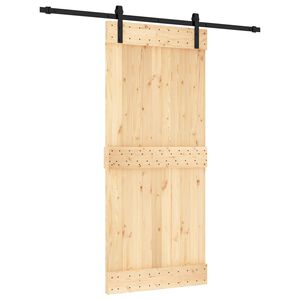 vidaXL Slankios durys Natūrali ir juoda 90 x 210 cm