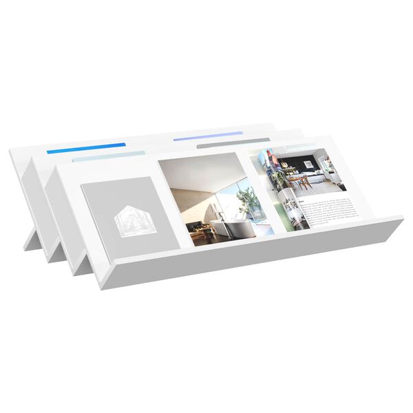 vidaXL Žurnalų stovas Balta 90 x 53 x 28,5 cm Apdirbta mediena