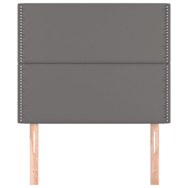 vidaXL Galvūgalis, pilkas, 100x5x118/128 cm, dirbtinė oda