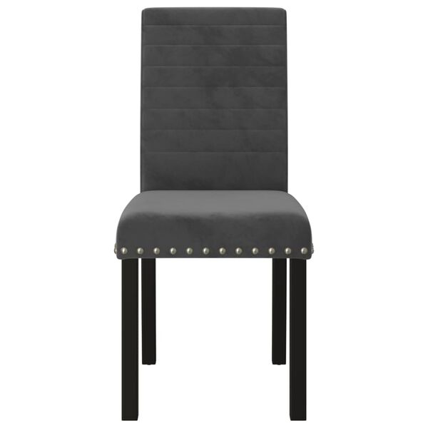 vidaXL Valgomojo kėdės, 6vnt., tamsiai pilkos spalvos, aksomas