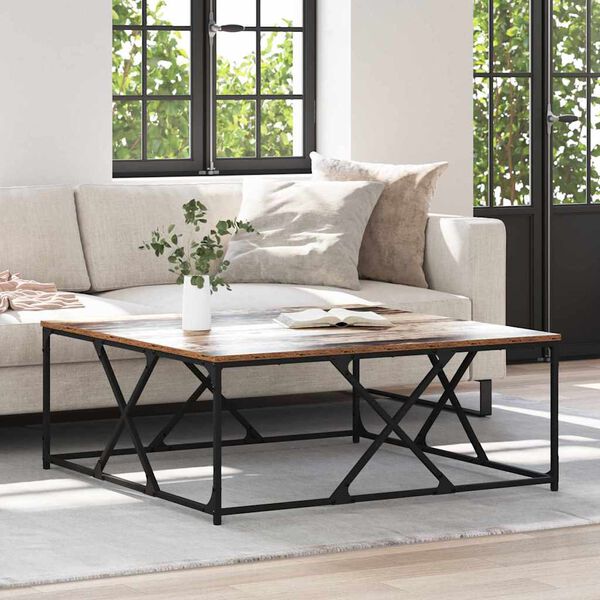 vidaXL Kavos staliukas Senovinis medis 100 x 100 x 40 cm