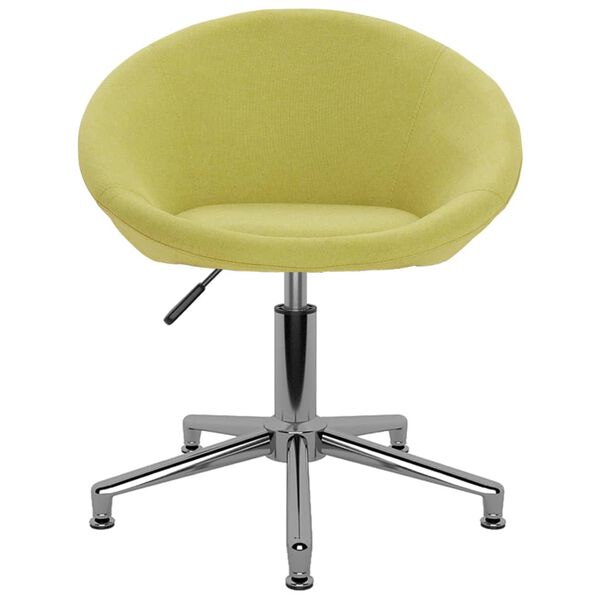 vidaXL Pasukamos valgomojo kėdės, 2vnt., žalios spalvos, audinys